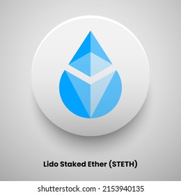 Creative block chain based crypto currency Lido Staked Ether (STETH) logo vector illustration design. Can be used as currency icon, badge, label, symbol, sticker and print background template