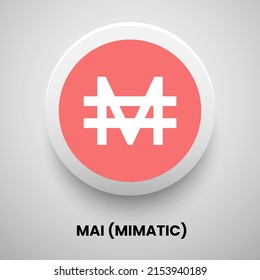 Creative block chain based crypto currency Mai (MIMATIC) logo vector illustration design. Can be used as currency icon, badge, label, symbol, sticker and print background template