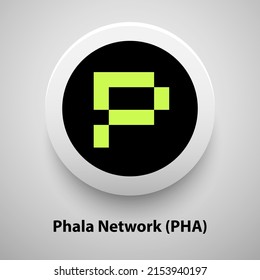 Creative block chain based crypto currency Phala Network (PHA) logo vector illustration design. Can be used as currency icon, badge, label, symbol, sticker and print background template