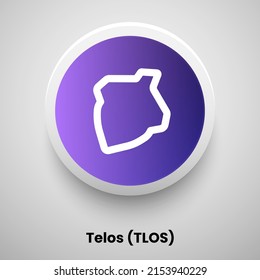 Creative block chain based crypto currency Telos (TLOS) logo vector illustration design. Can be used as currency icon, badge, label, symbol, sticker and print background template