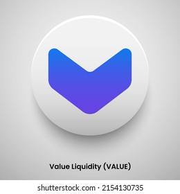 Creative block chain based crypto currency Value Liquidity (VALUE) logo vector illustration design. Can be used as currency icon, badge, label, symbol, sticker and print background template