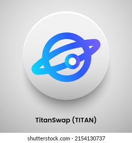 Creative Block Chain Based Crypto Currency TitanSwap (TITAN) Logo Vector Illustration Design. Can Be Used As Currency Icon, Badge, Label, Symbol, Sticker And Print Background Template