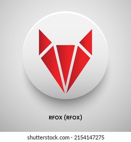 Creative block chain based crypto currency RFOX (RFOX) logo vector illustration design. Can be used as currency icon, badge, label, symbol, sticker and print background template
