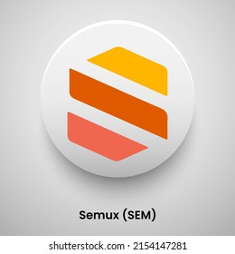 Creative block chain based crypto currency Semux (SEM) logo vector illustration design. Can be used as currency icon, badge, label, symbol, sticker and print background template