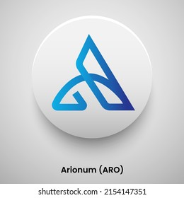 Creative block chain based crypto currency Arionum (ARO) logo vector illustration design. Can be used as currency icon, badge, label, symbol, sticker and print background template