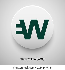 Creative block chain based crypto currency Wirex Token (WXT) logo vector illustration design. Can be used as currency icon, badge, label, symbol, sticker and print background template
