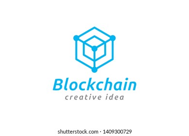 Creative Blockchain Technology Logo Design Template