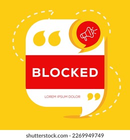 Creative (Blocked) text written in speech bubble, Vector illustration.