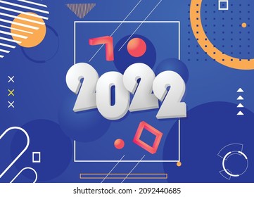 Plantilla de diseño de banner azul creativo 2022