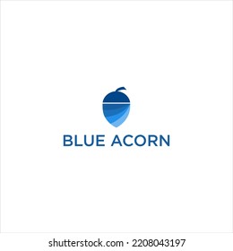 Creative Blue Acorn Seed Logo Design