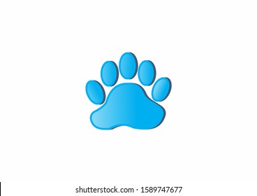 Creative blue animal footprints vector design template