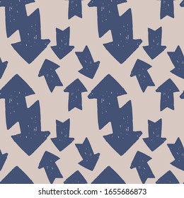 Creativas flechas azules tinta sin fisuras. Ilustración vectorial. Diseño para portadas de libros, fondos de pantalla, arte gráfico, papel de envoltura y tela textil. 