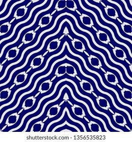 creative blue art deco stripped line pattern