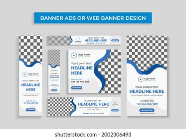 Kreativ-blaue Bannerwerbung oder Webbanner-Design	