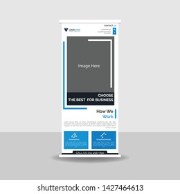 Creative blue Banner roll up banner design for business 