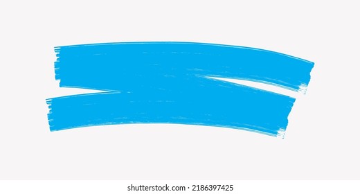 Creative Blue Brush Strokes, Marker Pen Illustration Isolated on White Background. Hand Drawn Vector Design.