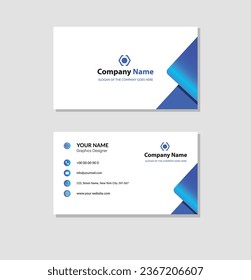 Diseño vectorial de tarjetas de visita azul creativo