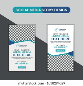 Plantilla de diseño de banner para relatos modernos y sencillos de creativos corporativos azules en redes sociales