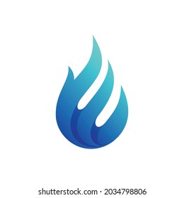 creative blue flame gas logo 