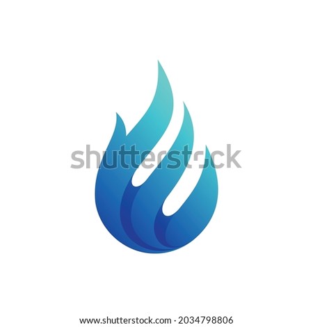 creative blue flame gas logo 
