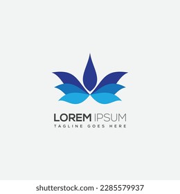 Creative blue flower logo design