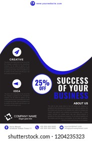 Creative blue flyer templates. Vector illustration.