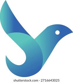 Logotipo de pájaro volador azul creativo