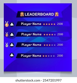  creative blue game leaderboard with abstract background vector template