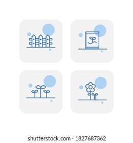 Creative blue garden and farming icons design vector
