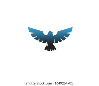 Creative Blue Geometric Sharp Eagle Logo Symbol Vector Illustration
