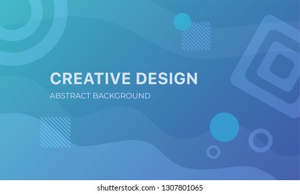 Creative blue geometric wallpaper. Trendy gradient shapes composition. Simple geometric shape
