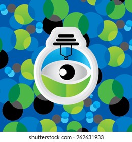 creative blue green bulb over background vision concept 