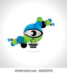 creative blue green bulb vision idea concept 