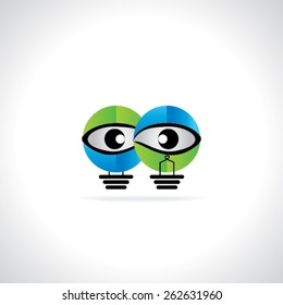 creative blue green bulb vision idea concept 