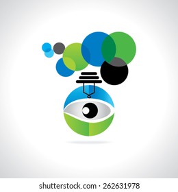 creative blue green bulb vision idea concept