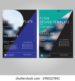 Creative blue and green colour vector flyer template design