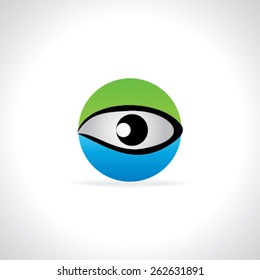 creative blue green eye vision concept 