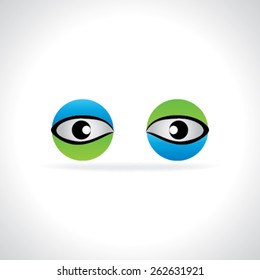creative blue green eye vision concept 