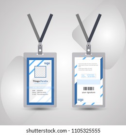 Creative Blue Id Card Design Vector Template