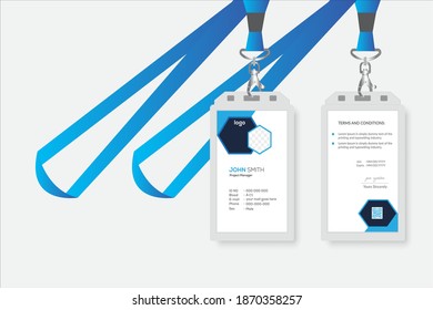 Creative Blue Id Card Design Vector Template

