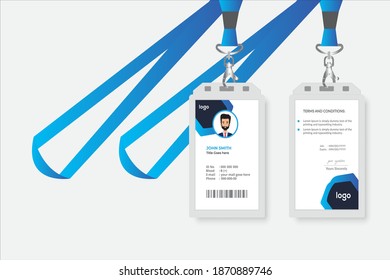 Vektor-Vektorvorlage für kreatives blaue Id-Karte
