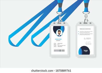 Creative Blue Id Card Design Vector Template
