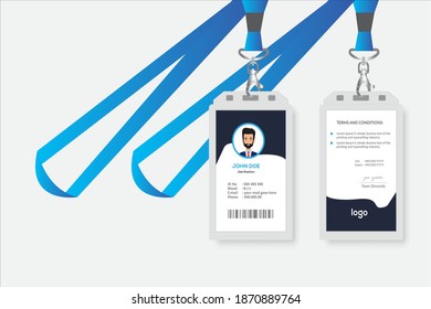 Creative Blue Id Card Design Vector Template
