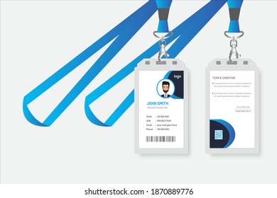 Plantilla de vector de diseño de tarjeta de identificación azul creativa
