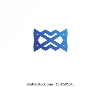 Creative Blue line concept logo design template