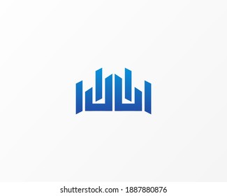 creative blue line for universal company icon design