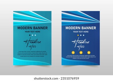 Plantilla de Banner de Negocios Creativos en Línea Azul, se puede usar para diseños de negocios, diseños de presentaciones o cualquier diseño adecuado.