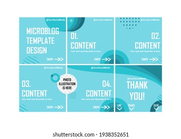 Diseño creativo de plantillas de microblog azul. Fácil de editar con archivo vectorial. Puede usar para su contenido creativo. Especialmente para publicaciones en medios sociales.