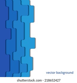 Creative blue modern background with 3d overlap design