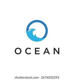 Creative blue ocean wave abstract logo design. Logo for business, travel, holidays and vacations.